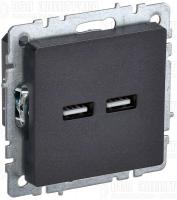 Розетка BRITE USB A+A 3.1А РЮ10-1-БрЧ механизм черн. IEK BR-U21-D31-K02