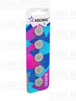 Элемент питания литиевый CR2016 5хBL (блист.5шт) КОСМОС KOC20165BL