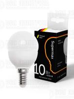 Лампа светодиодная Supermax 10Вт шар 45мм E14 230В 3000К КОСМОС Sup_LED10wGL45E1430
