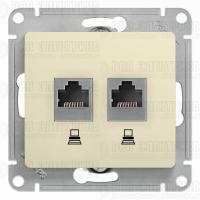 Розетка компьютерная 2-м Glossa RJ45 кат.5E механизм беж. SE GSL000285KK