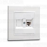 Розетка компютерная CAT5 + гнездо СП Karea IP20 бел. Makel 56001035