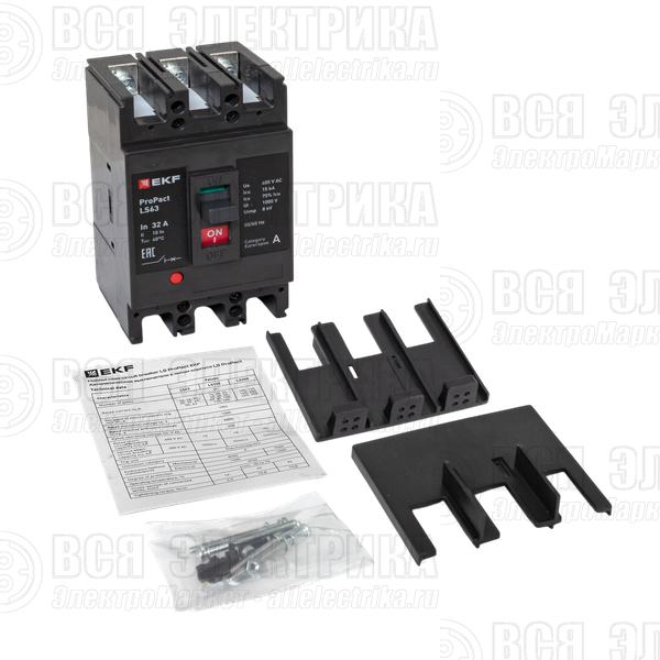 Выключатель автоматический 3п 32А 15кА LS63 ProPact EKF mccb-63-15-3-32-ls
