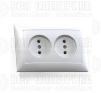 Розетка 2-м СП Селена РС16-371 16А IP20 бел. Кунцево 8115