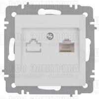 Розетка компьютерная 1-м СП Accent 6-303-01 RJ45 IP20 бел. Intro Б0063624