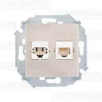 Розетка компьютерная 2-м Simon 15 RJ45 кат.5E Systimax механизм шампань Simon 1591593-034