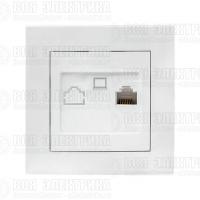 Розетка компьютерная 1-м СП Валенсия RJ45 бел. PROxima EKF EWK01-035-10