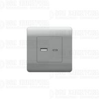 Розетка USB NEW3-E тип A+C 5В/2.1А серебр. CHINT 431451