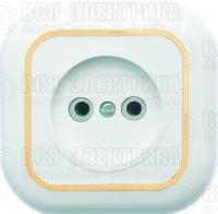 Розетка 1-м СП Валентина РС10-153 10А IP20 бел./зол. Кунцево 7652