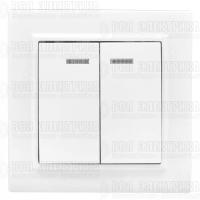 Выключатель 2-кл. СП Минск 10А IP20 с индикатором бел. Basic EKF ERV10-123-10