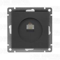 Розетка компьютерная 1-м СП Афина RJ45 кат.5E механизм графит Universal A0051-Gr
