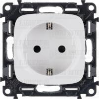Розетка 1-м СП Valena Allure 16А IP20 250В 2P+E защ. шторки безвинт. клеммы с лицев. панелью механизм бел. Leg 753720