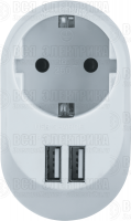 Адаптер 1-м 61 454 NAD-USB01-1E-C-WH + 2хUSB 3.4А с заземл. Navigator 61454