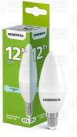 Лампа светодиодная C35 12Вт свеча 6500К E14 230В GENERICA LL-C35-12-230-65-E14-G