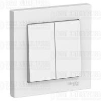 Выключатель 2-кл. СП AtlasDesign 10А IP20 (сх. 5) 10AX в сборе бел. SE ATN000152