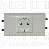 Розетка 1-м СП 2мод. Mosaic 16А IP40 2P+E с заземл. безвинт. клеммы для кабель-канала DLP механизм бел. Leg 077431