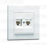 Розетка компьютерная двойн. СП Karea 16А IP20 CAT 5 бел. Makel 56001036