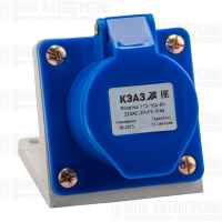 Розетка 123 32А 220В AC 2P+PE 6ч для монтажа на поверхность IP44 КЭАЗ 222747