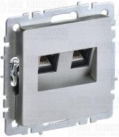 Розетка компьютерная двойн. СП RJ45 кат.5E BRITE РК10-2-БрА механизм алюм. IEK BR-K20-1-K47