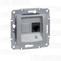 Розетка компьютерная 1-м СП Sedna RJ45 кат.5E UTP неэкранир. механизм алюм. SchE SDN4300160