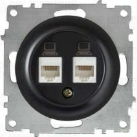 Розетка компьютерная 2-м СП Florence RJ45 кат.5E механизм черн. (1E20901303) OneKeyElectro 2172818