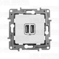 Розетка USB 2-м СП 2мод. Etika 240В/5В 2400мА механизм бел. Leg 672294
