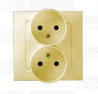 Розетка 2-м СП Simon15 16А IP20 250В без заземл. винт. клеммы сл. кость Simon 1590457-031