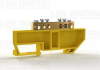 Шина PE "земля" на DIN-изоляторе 6х9мм 6 отвер. латунь TOKOV ELECTRIC TKE-BCB-69-6-DIN/PE