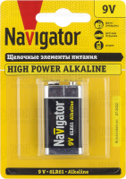 Элемент питания алкалиновый "крона" 6LR61 94 756 NBT-NE-6LR61-BP1 (блист.1шт) Navigator 94756