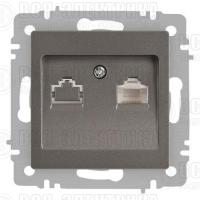 Розетка компьютерная 1-м СП Accent 6-303-09 RJ45 IP20 титан Intro Б0063642