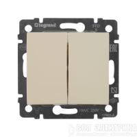 Выключатель 2-кл. СП Valena 10А IP31 250В механизм сл. кость Leg 774305