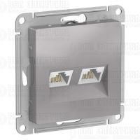 Розетка компьютерная 2-м AtlasDesign RJ45 кат.5E механизм алюм. SE ATN000385