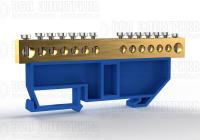 Шина нулевая на DIN-изоляторе 8х12мм 14 отвер. латунь TOKOV ELECTRIC TKE-BCB-812-14-DIN/N