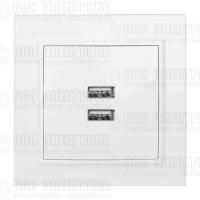 Розетка USB 2-м СП Минск 2.1А бел. EKF ERR-2USB-100
