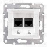 Розетка компьютерная 2-м СП Sedna RJ45 кат.5E UTP неэкранир. механизм бел. SchE SDN4400121