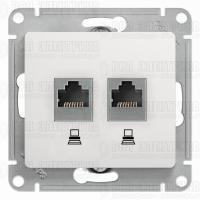 Розетка компьютерная 2-м Glossa RJ45 кат.5E механизм бел. SE GSL000185KK
