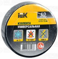 Изолента ПВХ 0.13х15мм (рул.10м) черн. IEK UIZ-13-10-10M-K02