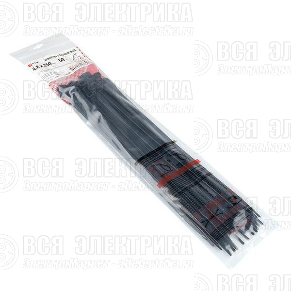 Хомут P6.6 4.8x250 FlexLock стандартный черн. (уп.50шт) PROxima EKF plc-fl-ctsb-4.8x250-r