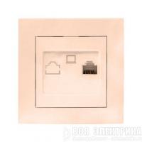 Розетка компьютерная 1-м СП Валенсия RJ45 крем. PROxima EKF EWK01-035-20