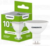 Лампа светодиодная MR16 10Вт софит 4000К GU5.3 230В GENERICA LL-MR16-10-230-40-GU5-G