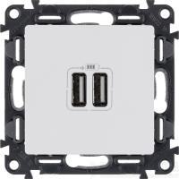 Розетка USB 2-м Valena Life 240В/5В 2400мА с лицев. панелью механизм бел. Leg 753412