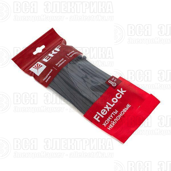Хомут P6.6 4.6х160 FlexLock стандартный черн. (уп.100шт) PROxima EKF plc-fl-ctsb-4.6x160