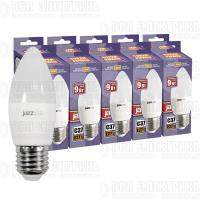 Лампа светодиодная PLED-SP 9Вт C37 3000К тепл. бел. E27 230В 50Гц (уп.10шт) JazzWay 5001930
