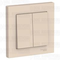 Выключатель 2-кл. СП AtlasDesign 10А IP20 (сх. 5) 10AX в сборе беж. SE ATN000252