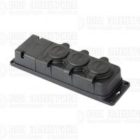 Колодка 3-м 16А IP44 2P+PE 230В с защ. крышками каучук PROxima EKF RPS-015-16-230-44-r