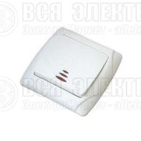 Выключатель 1-кл. СП Маргарита 10А IP20 с подсветкой бел. UNIVersal М0121