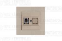 Розетка компьютерная CAT 5+гнездо Karea RIZZ крем Makel 88010035