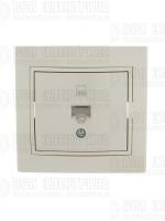Розетка компьютерная 1-м СП Mira RJ45 крем./крем.. LEZARD 701-0303-139