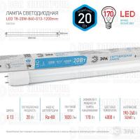 Лампа светодиодная STD LED T8-20W-840-G13-1200mm G13 20Вт 4000К поворотный цоколь; трубка стекло-нейтр. бел. Эра Б0062407