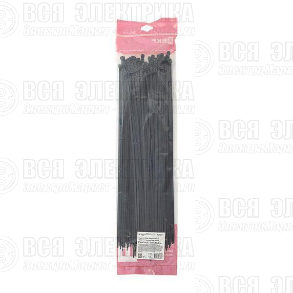 Хомут P6.6 4.8х450 FlexLock стандартный черн. (уп.100шт) PROxima EKF plc-fl-ctsb-4.8x450