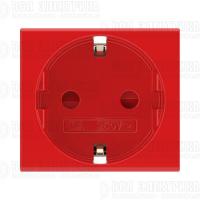 Розетка 1-м 2мод. Viva 16А IP20 2P+E с заземл. защ. шторки красн. DKC 45015